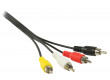 AV kabel s konektory 4x RCA zástrčka – 4x RCA zástrčka 2,00 m černý